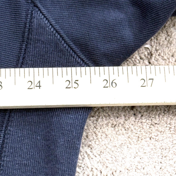 Vintage Champion Reverse Weave Hoodie 90s Mens Blue Blank Pullover Size XL - Picture 6 of 8